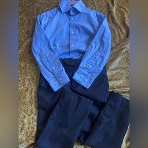 Isaac Mizrahi boys Light Blue Button-Up Shirt and dress pants 4/5 Like New